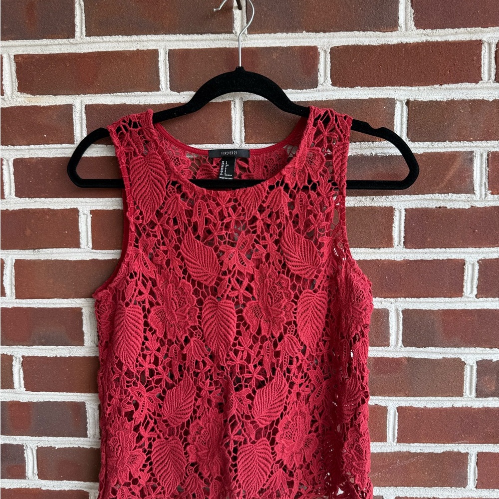Forever 21 Crimson Lace Top